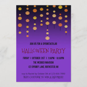 Fiesta de invitación de Halloween jack o' linterna
