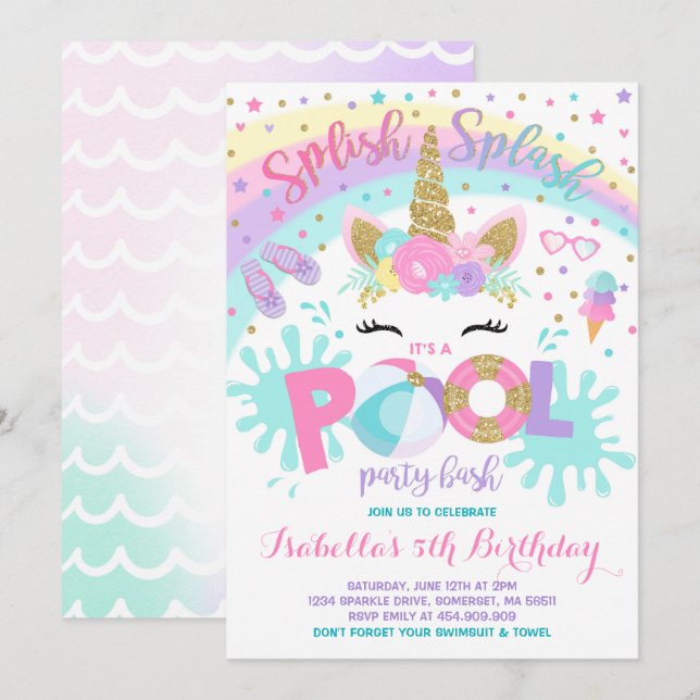 Fiesta de Invitación del Grupo de Piscina de Unico (Anverso / Reverso)
