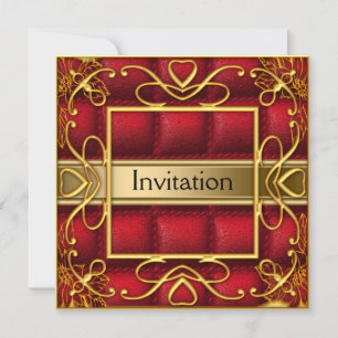 Fiesta de Invitación Roja Dorada para Cualquier Fi