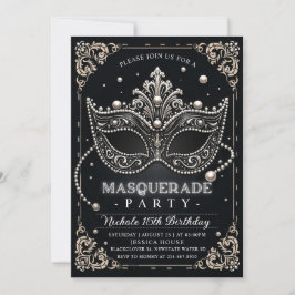 Fiesta de invitaciones a cumpleaños blanco negro d