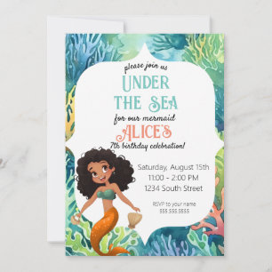 Fiesta de invitaciones a cumpleaños negro de Siren