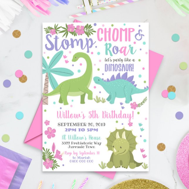 Fiesta de invitaciones a los cumpleaños de dinosau (Subido por el creador)