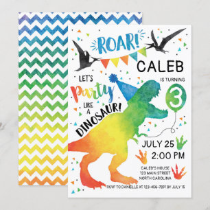 Fiesta de invitaciones a los cumpleaños de dinosau