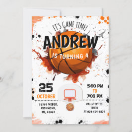Fiesta de invitaciones de cumpleaños al baloncesto