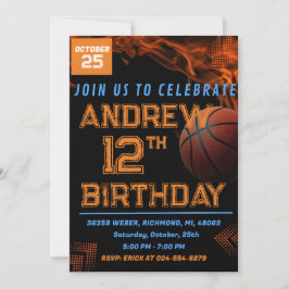 Fiesta de invitaciones de cumpleaños al baloncesto