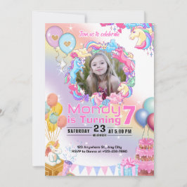 Fiesta de invitaciones de cumpleaños de Unicorn