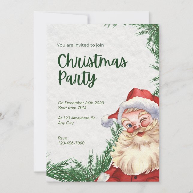 Fiesta de invitaciones para fiestas de navidades (Anverso)