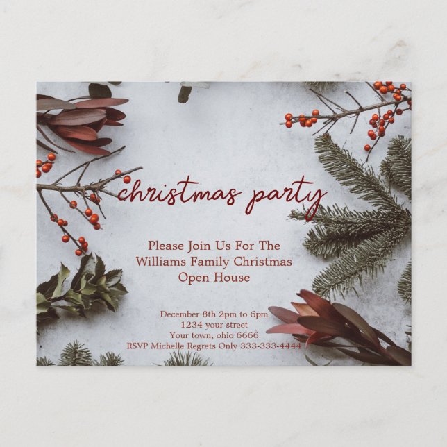 Fiesta de invitaciones postales (Anverso)