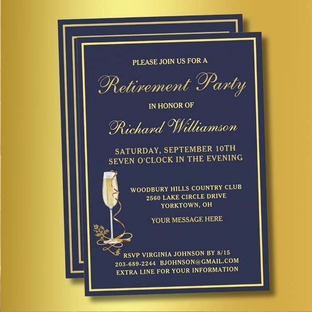 Fiesta de Jubilación Elegante Invitación de Oro de (Subido por el creador)
