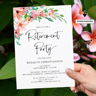Fiesta de Jubilación Guión Tropical Floral Moderno