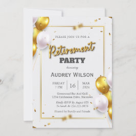 Fiesta de Jubilación Invitación a Oro Lujo