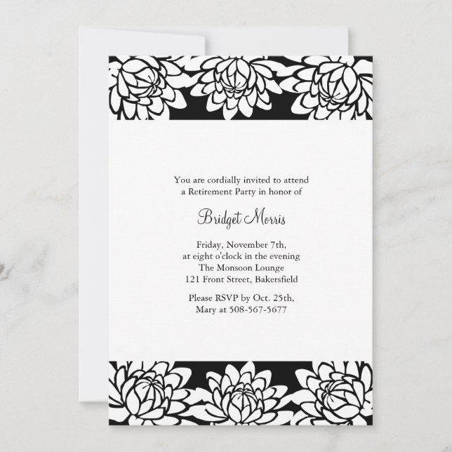 Fiesta de Jubilación Invitación moderna y floral n (Anverso)