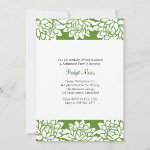Fiesta de Jubilación Invitación verde moderna y fl