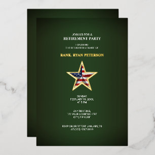 Fiesta de Jubilación Militar - Invitación verde es