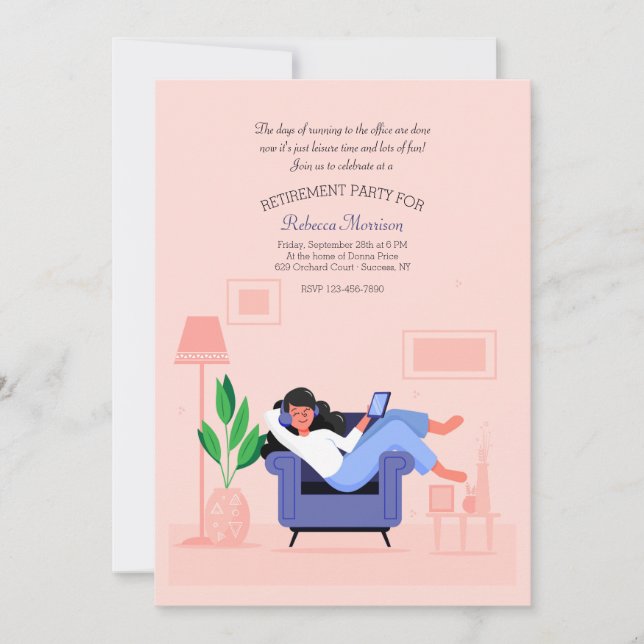 Fiesta de Jubilación para Invitación Femenina (Anverso)