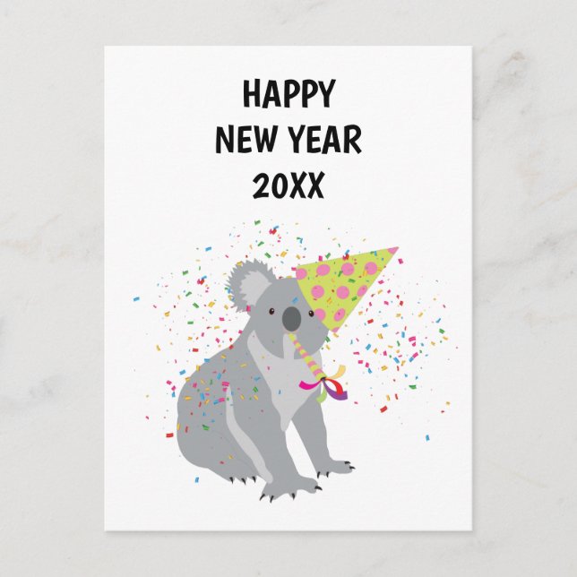 Fiesta de Koala - Tarjeta de Año Nuevo para festiv (Anverso)
