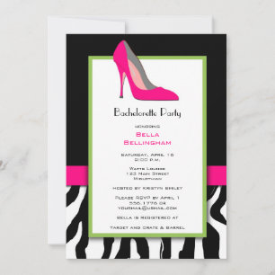 Fiesta de la Bachelorette Curso Rosa Invitación