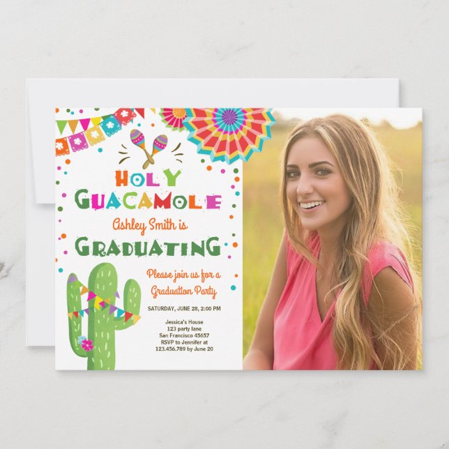 Fiesta de la invitación a graduación de Holy Guaca (Anverso)