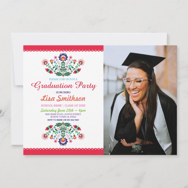 Fiesta de la invitación a graduación fotográfica F (Anverso)