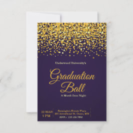 Fiesta de la invitación a graduación Gold Purple