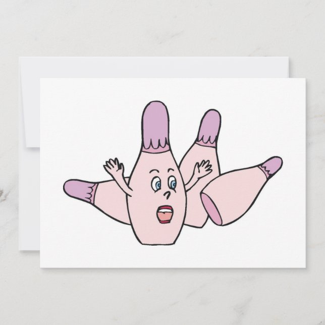 Fiesta de la invitación a la bolera divertida (Anverso)