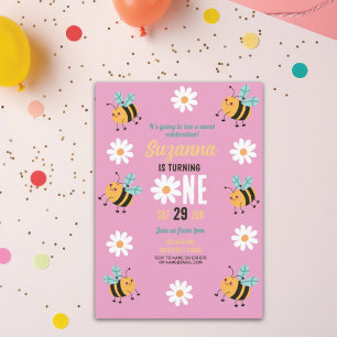 Fiesta de la invitación al cumpleaños Bee Flor Dai