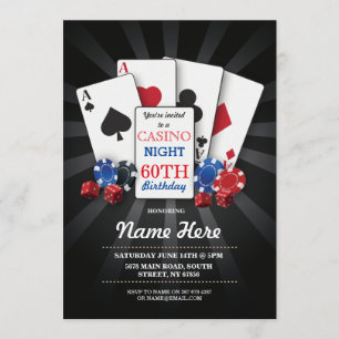 Fiesta de la invitación de cumpleaños de Casino Ni