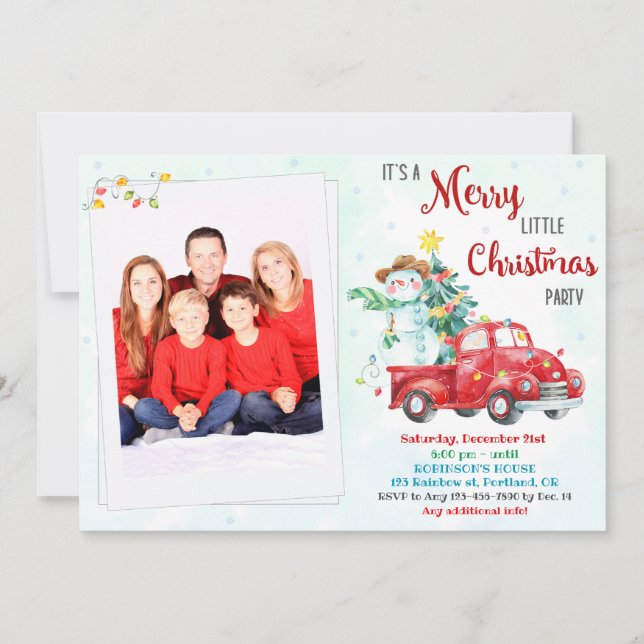 Fiesta de la invitación de Navidades de navidades  (Anverso)