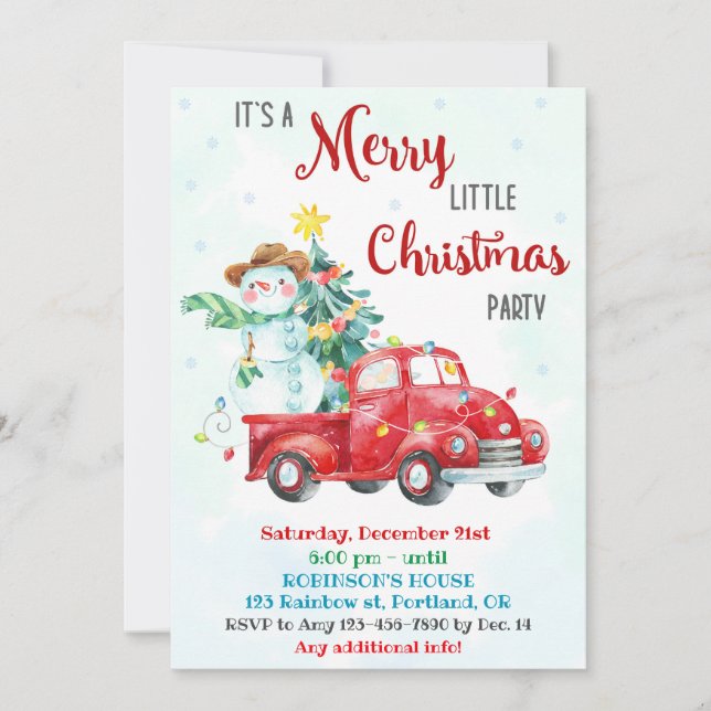 Fiesta de la invitación de Navidades de navidades  (Anverso)