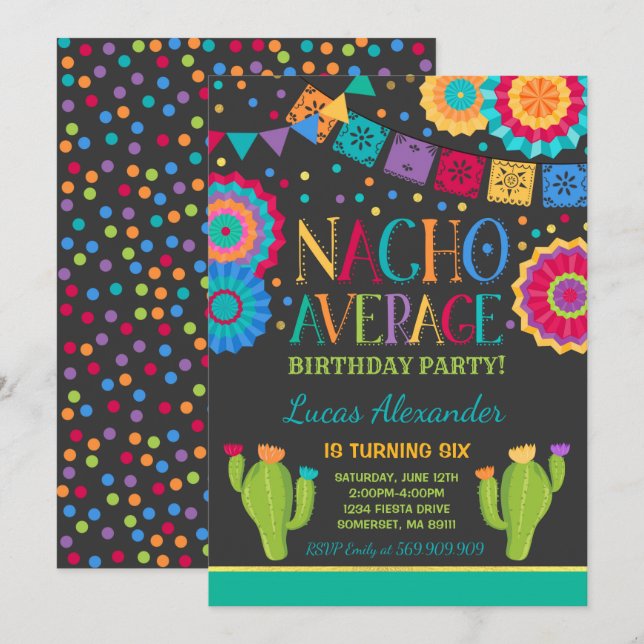 Fiesta de la media del Nacho de la invitación del (Anverso / Reverso)
