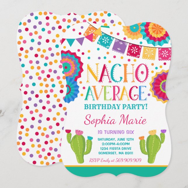 Fiesta de la media del Nacho de la invitación del (Anverso / Reverso)