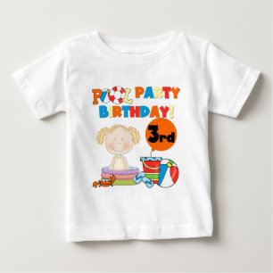 Fiesta de la piscina camisetas de cumpleaños y reg