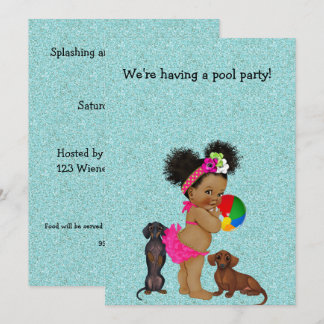 Fiesta de la piscina de Dachshund Invitación de be