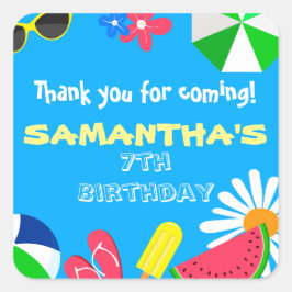 Fiesta de la piscina Etiqueta de natación de veran