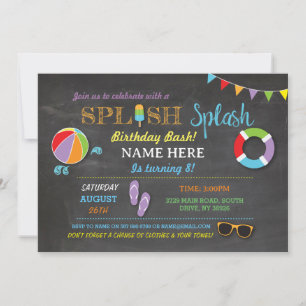 Fiesta de la piscina Invitación a nadar a la splas