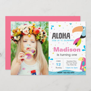 Fiesta de la Piscina Tropical Invitación de cumple