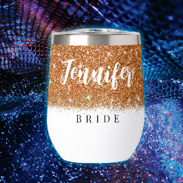 Fiesta de la soltera Bride Dark Gold Tumbler
