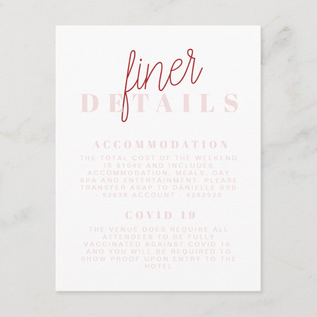 Fiesta de la soltera - Tarjeta de detalles de Brod (Anverso)