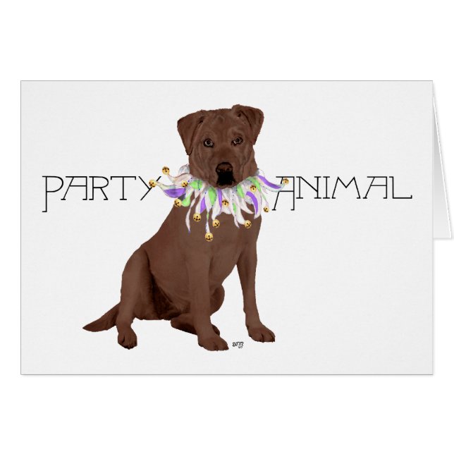 Fiesta de Labrador Retriever de Chocolate (Anverso (Horizontal))
