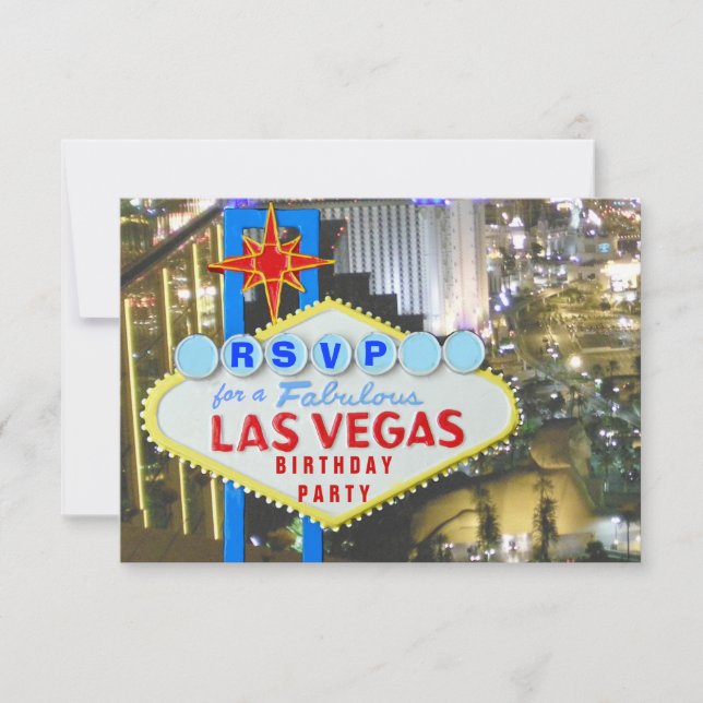 Fiesta de Las Vegas RSVP cumpleaños 21 (Anverso)