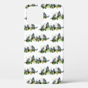 Fiesta de loro gris africano iPhone 12 Funda