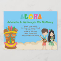 Fiesta de Luau con la invitación del cumpleaños de