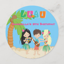 Fiesta de Luau con la invitación redonda de la