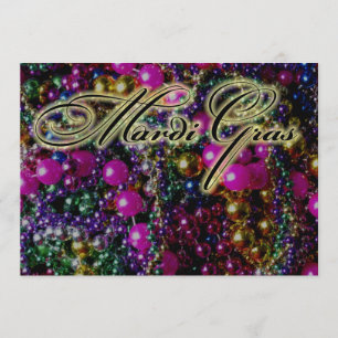 Fiesta de Mardi Gras "lanza" plantilla de invitaci