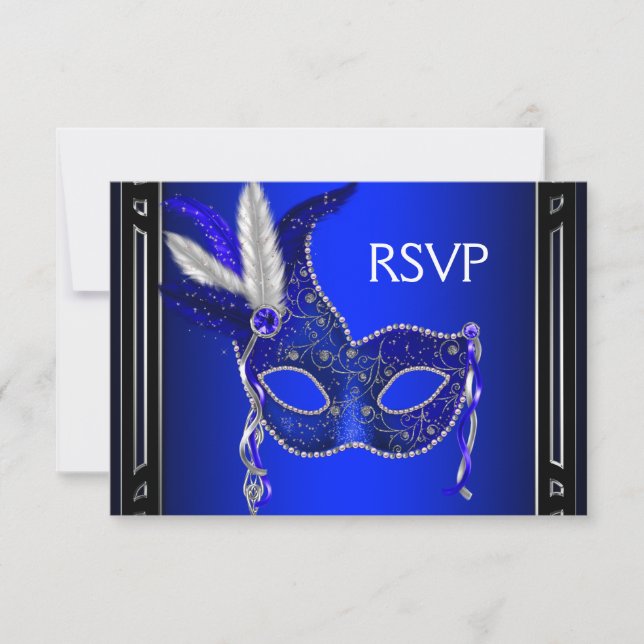 Fiesta de Mascarada Azul de la Marina Real RSVP (Anverso)
