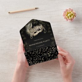 Fiesta de mascarada con tarjetas RSVP