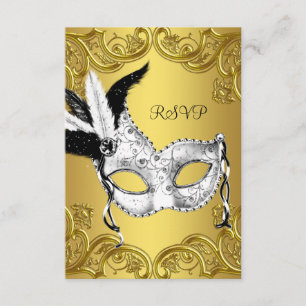 Fiesta de Mascarada Negra y Oro RSVP