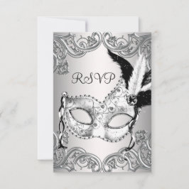 Fiesta de Mascaradas en Blanco y Negro RSVP