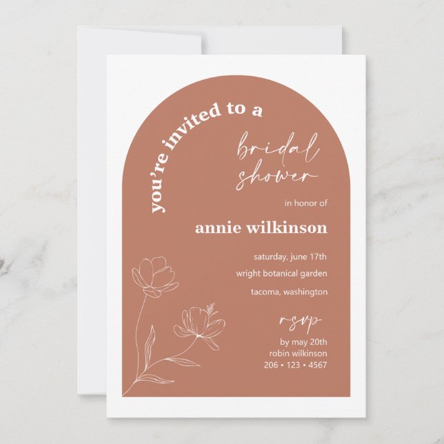 Fiesta de matrimonio de invitación a ducha de novi (Anverso)