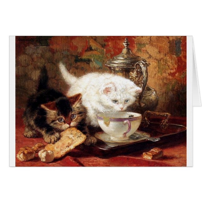 Fiesta de merienda-cena de los gatitos (Anverso (Horizontal))